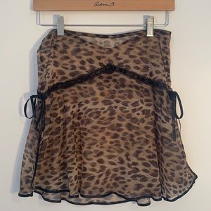 Victoria’s Secret Leopard Sheer Mesh Skirt Slip